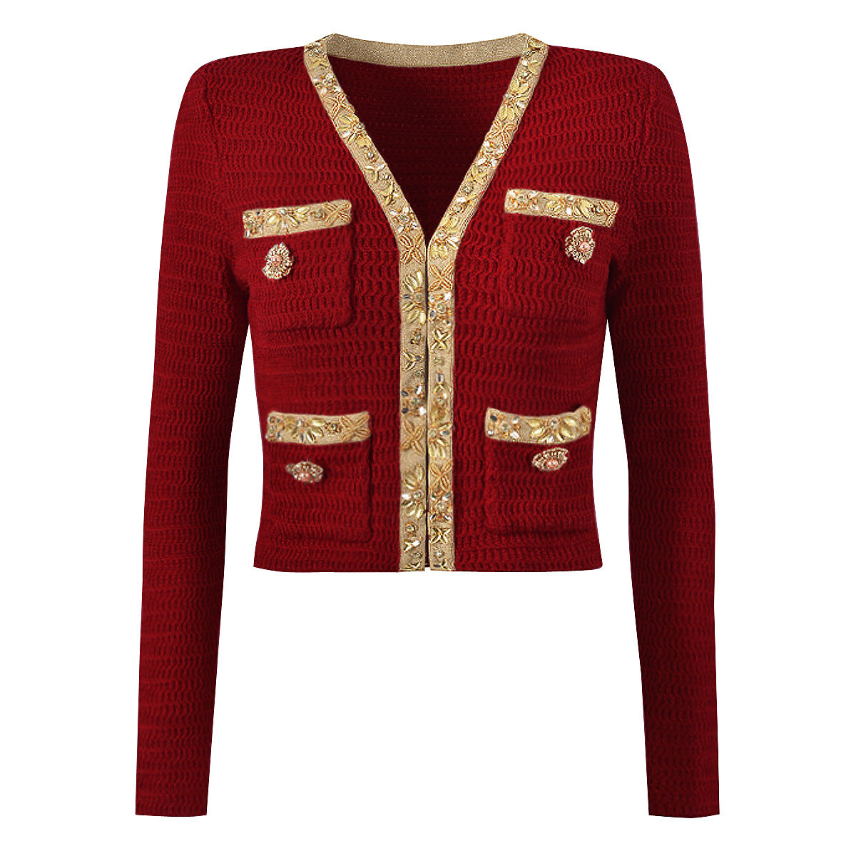 High Quality Fashion Knitted Sequin Bead Coats