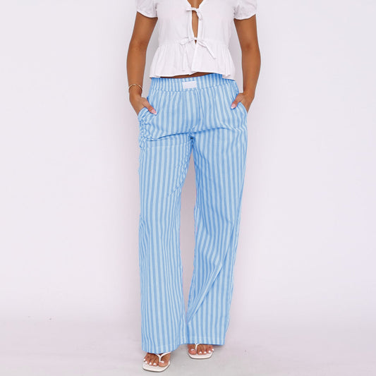 Women's Casual Elegant High-grade Commute Minimalist Striped Pants