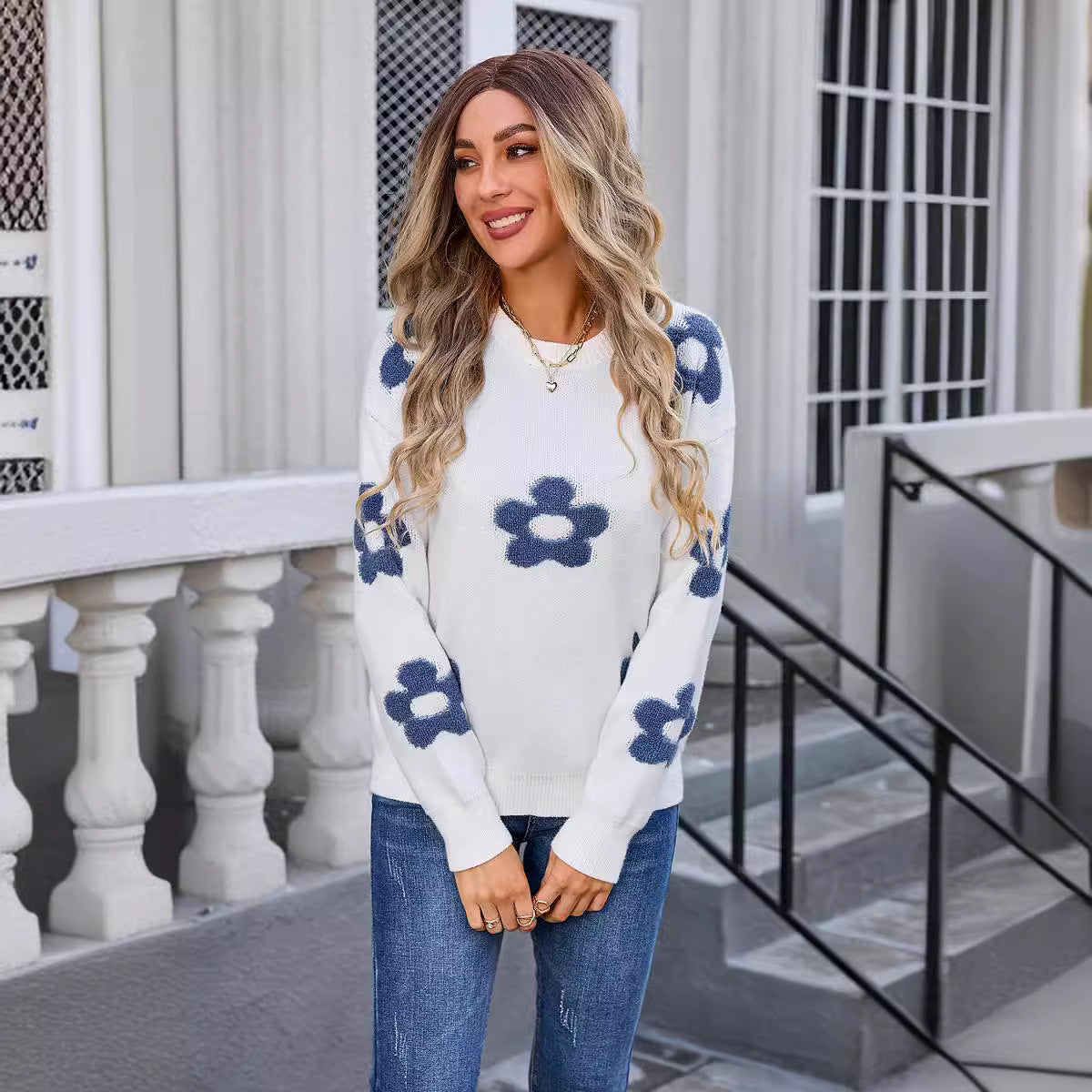 Women's Spring Clothes Flower Personality Tide Plus Size