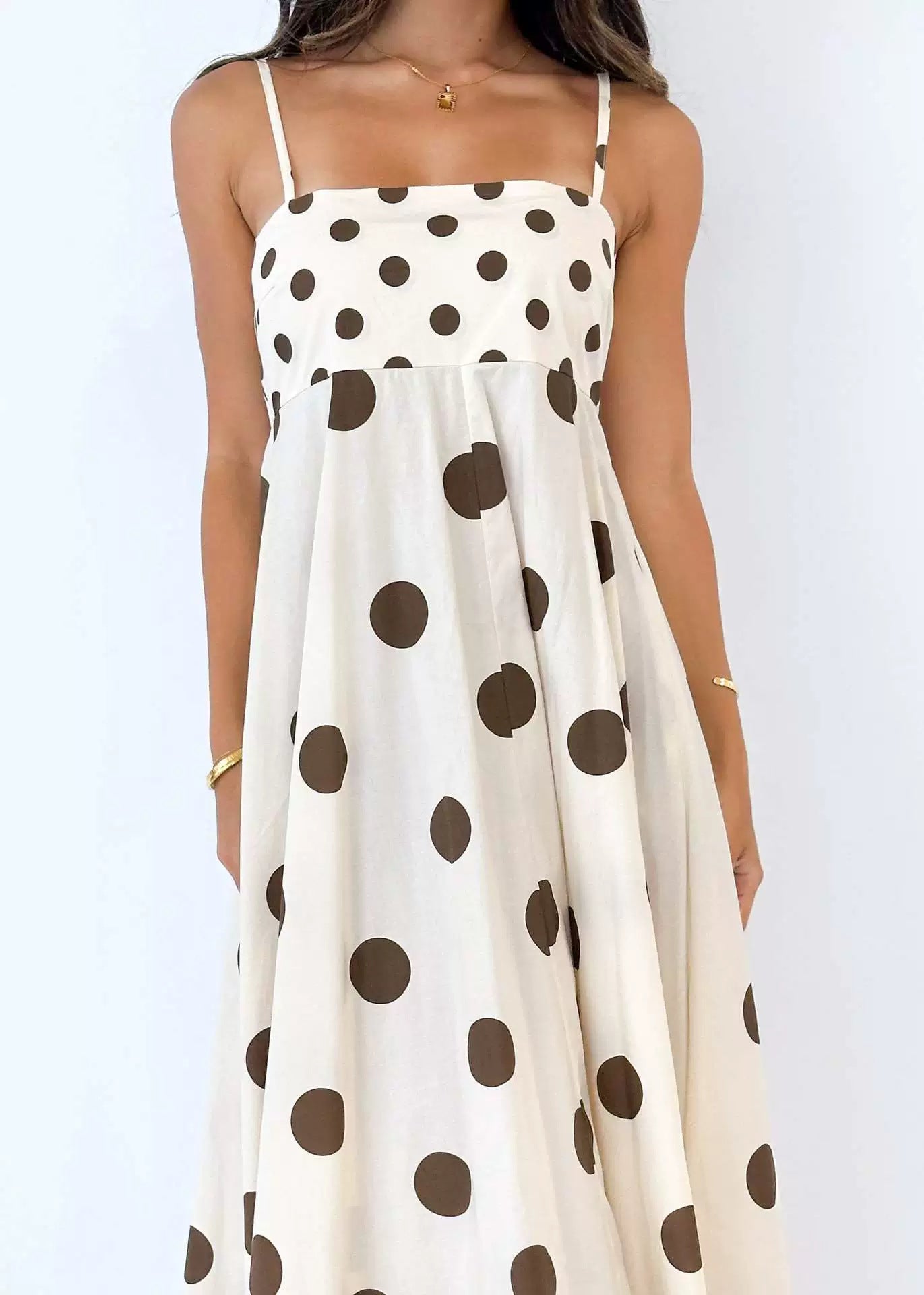 Women's Fashion Printed Backless Sexy Suspenders Large Swing High Dress