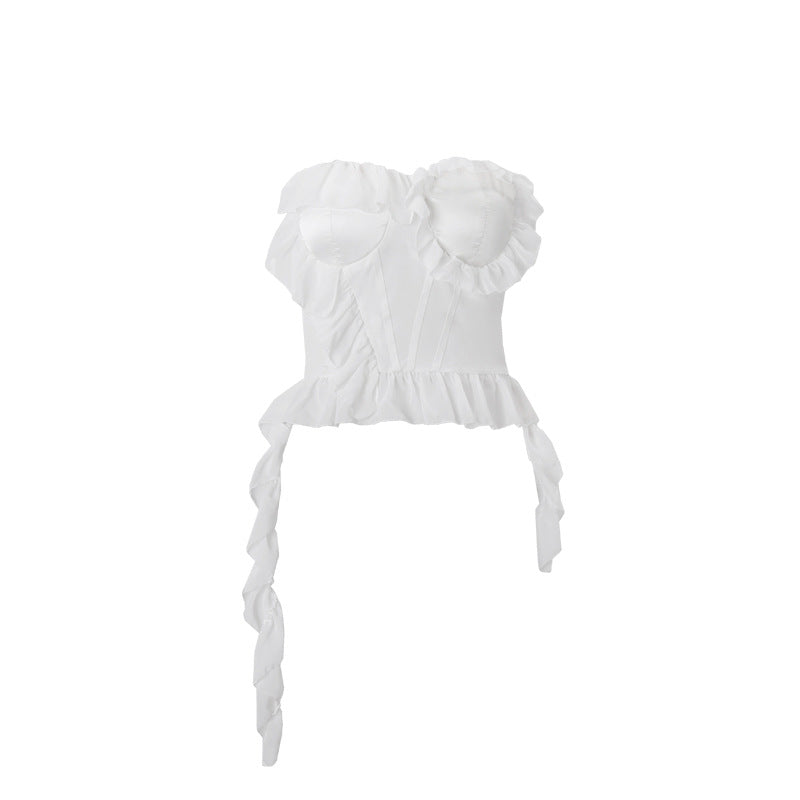 Women's Autumn Sexy Pure Desire Ruffled Slim Tops