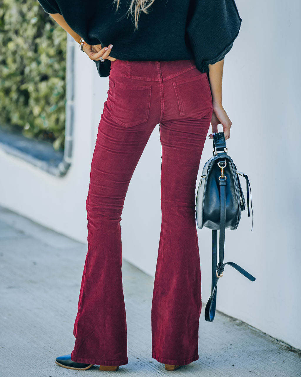 Women's Color High Waist Micro Flared Corduroy Pants