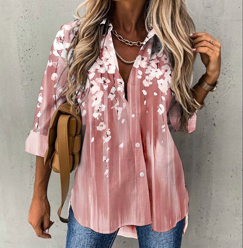 Women's Same Day Delivery Shirt Floral Print Blouses