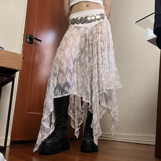 Women's Style A- Line Low Waist Solid Color Lace Skirts