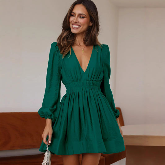 Women's Autumn Dress Pleated Ruffled French Skirts