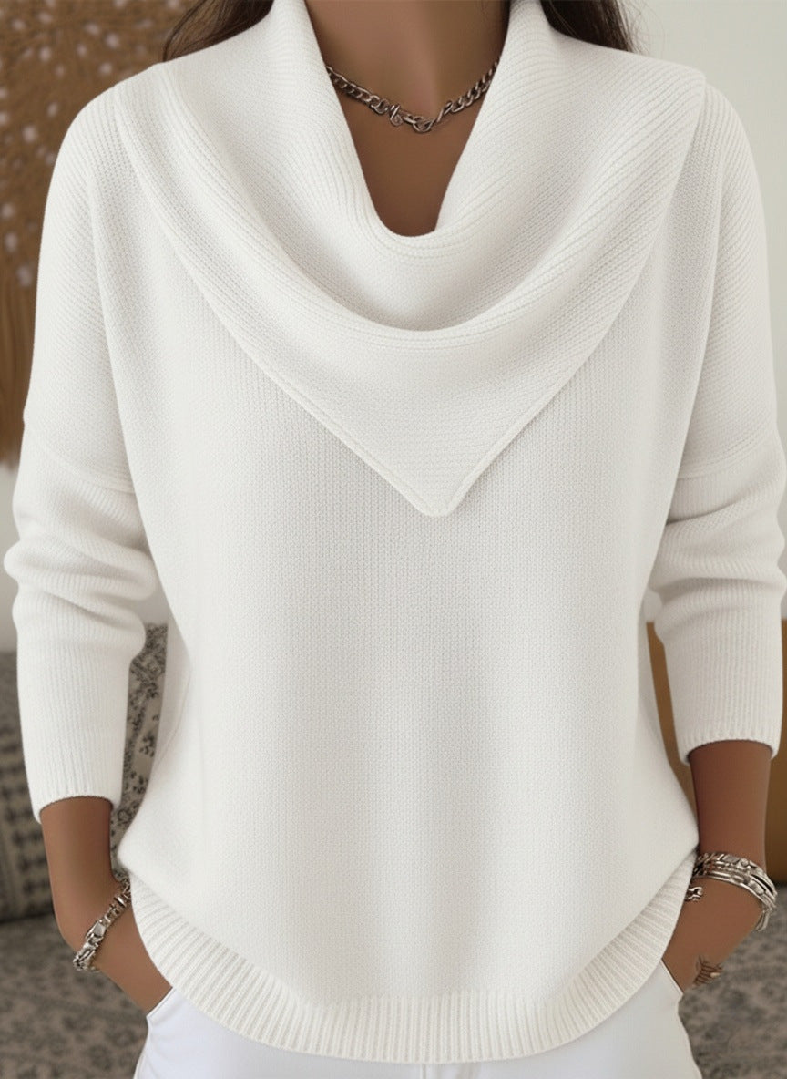 Slouchy Versatile Women's Solid Color Long-sleeved Sweater