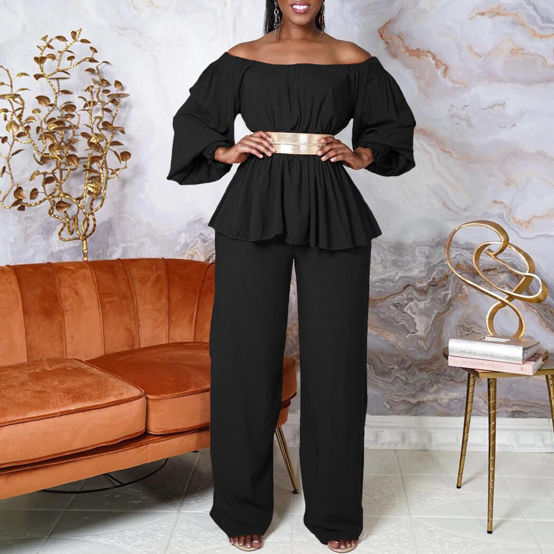 Charming Women's With Belt Long-sleeved Loose Blouses
