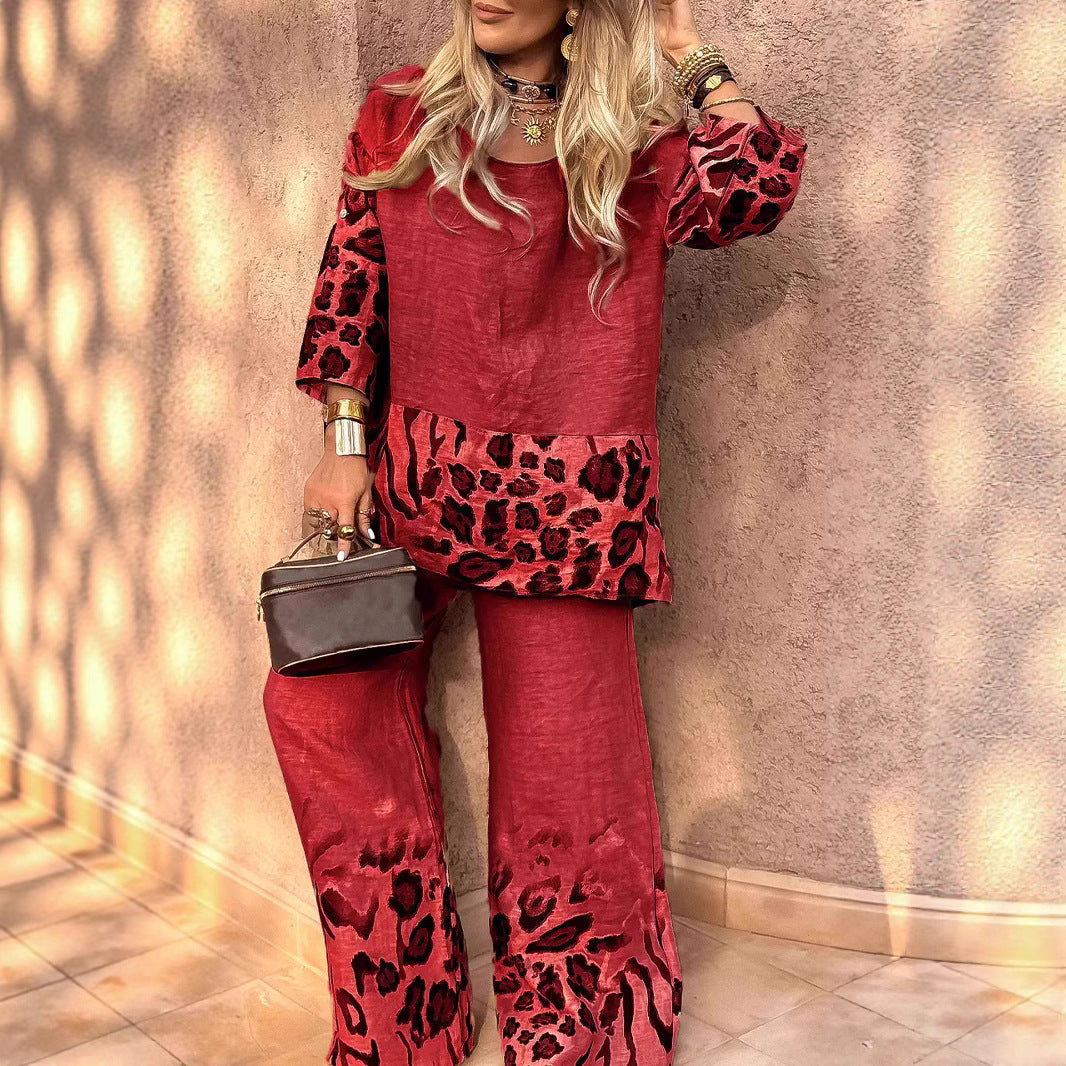Women's Floral Print Mid-length Sleeves High Waist Suits