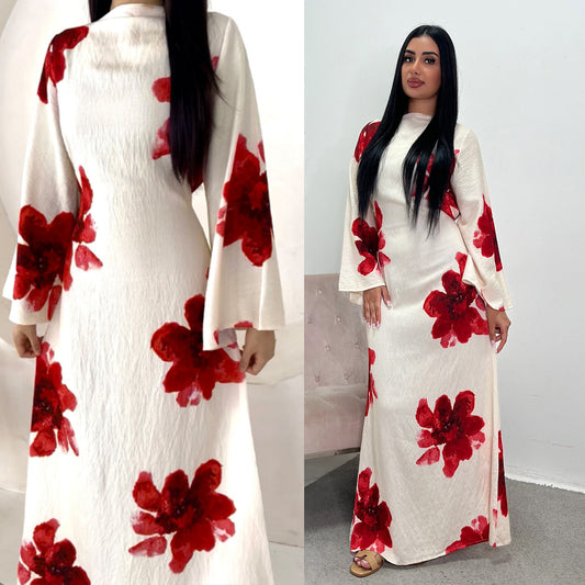 Pure Beautiful Printed Dress Waist Ankle Dresses