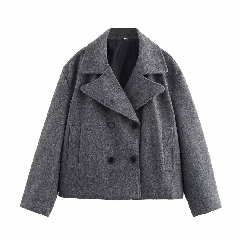 Women's Winter Fashion Lapel Long Sleeve Double-breasted Coats