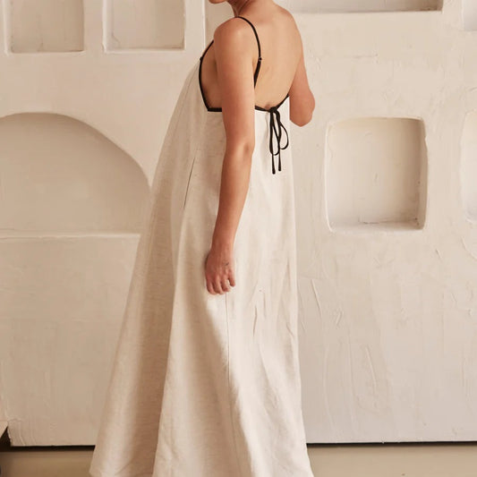 Fashion Color Contrast Sling Swing Dress Dresses