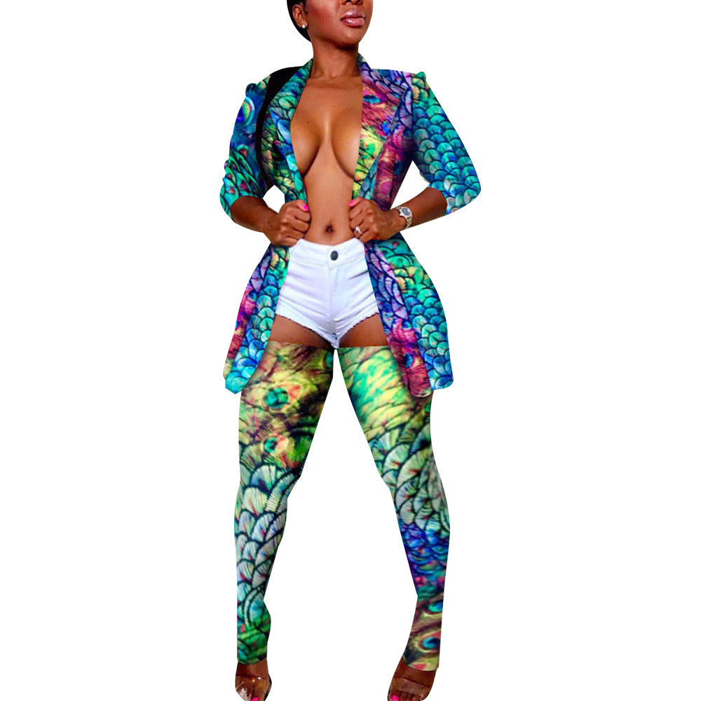 Fit Long Coaster Two-piece Set Nightclub Coats