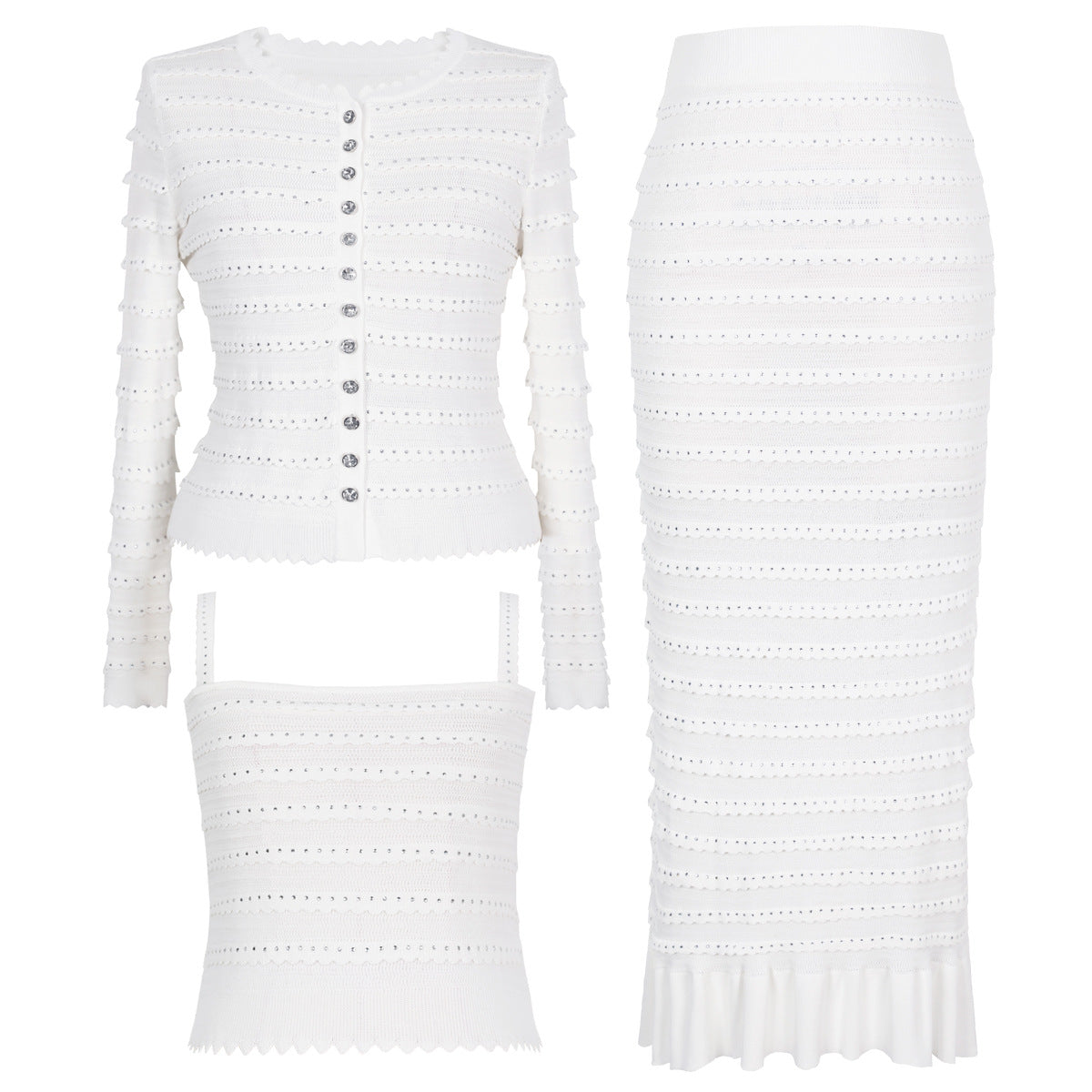 Hot Drilling High Quality Knitted Tup Suits