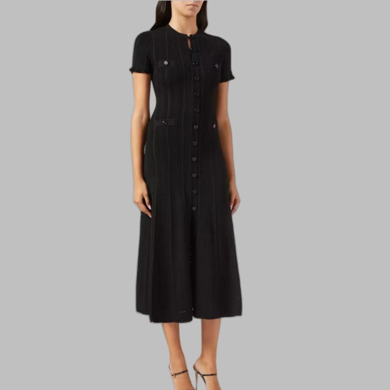 Classic Style Sense Hollow Out Lace Sleeve Dresses