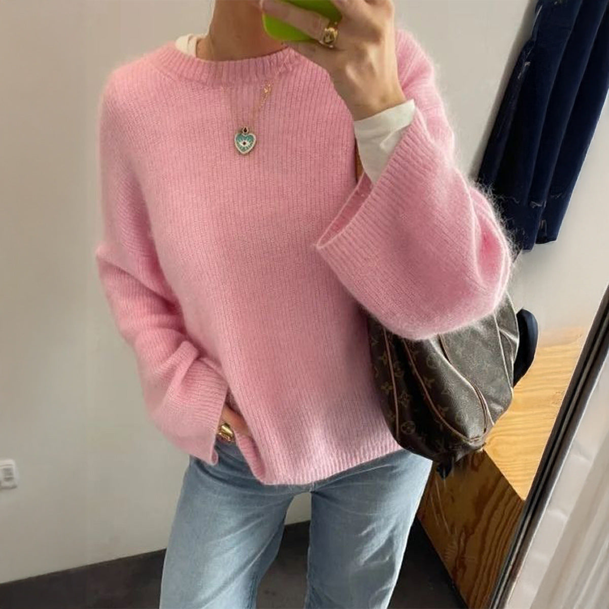 Women's Fashion Temperament Pure Color Long Sleeve Clothing