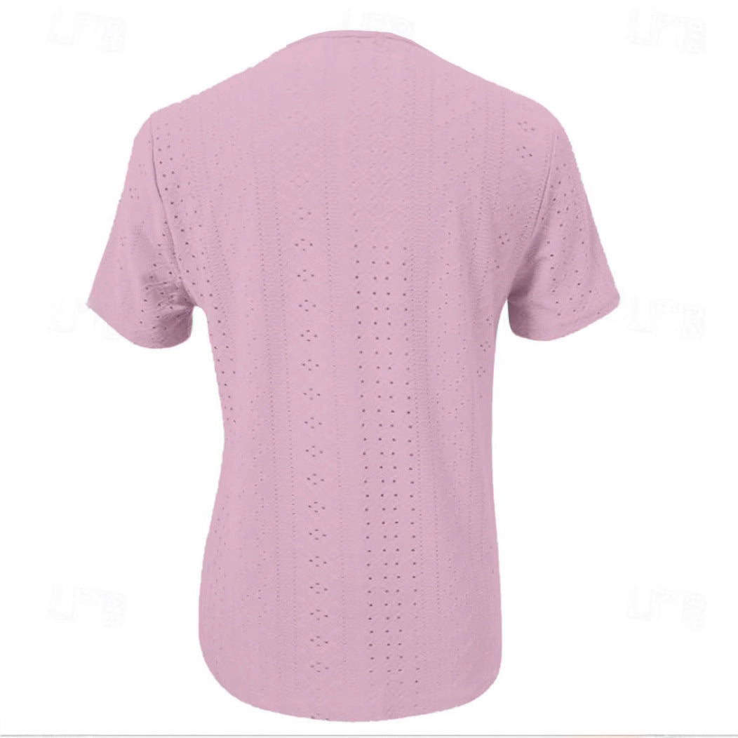 Summer Button Solid Color Loose Sleeve Blouses
