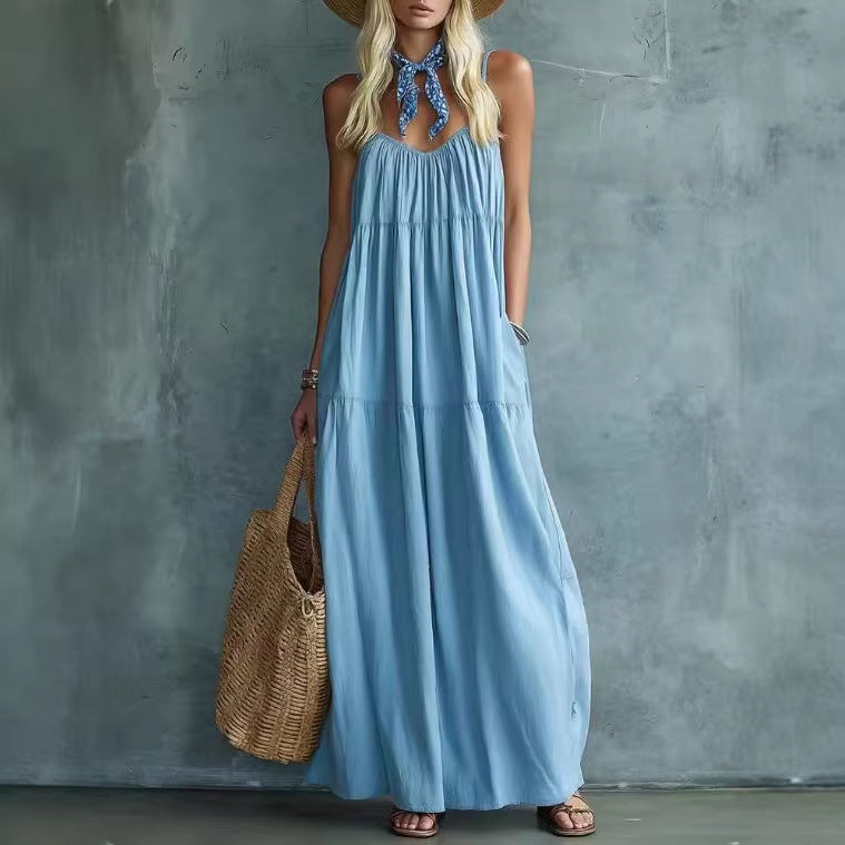 Vintage Bohemian Style Loose Vacation Blended Dress