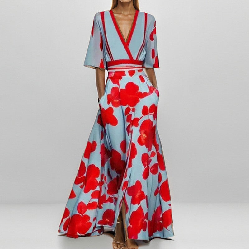 Women's Fashion Elegant Graceful Print Large Swing Dress