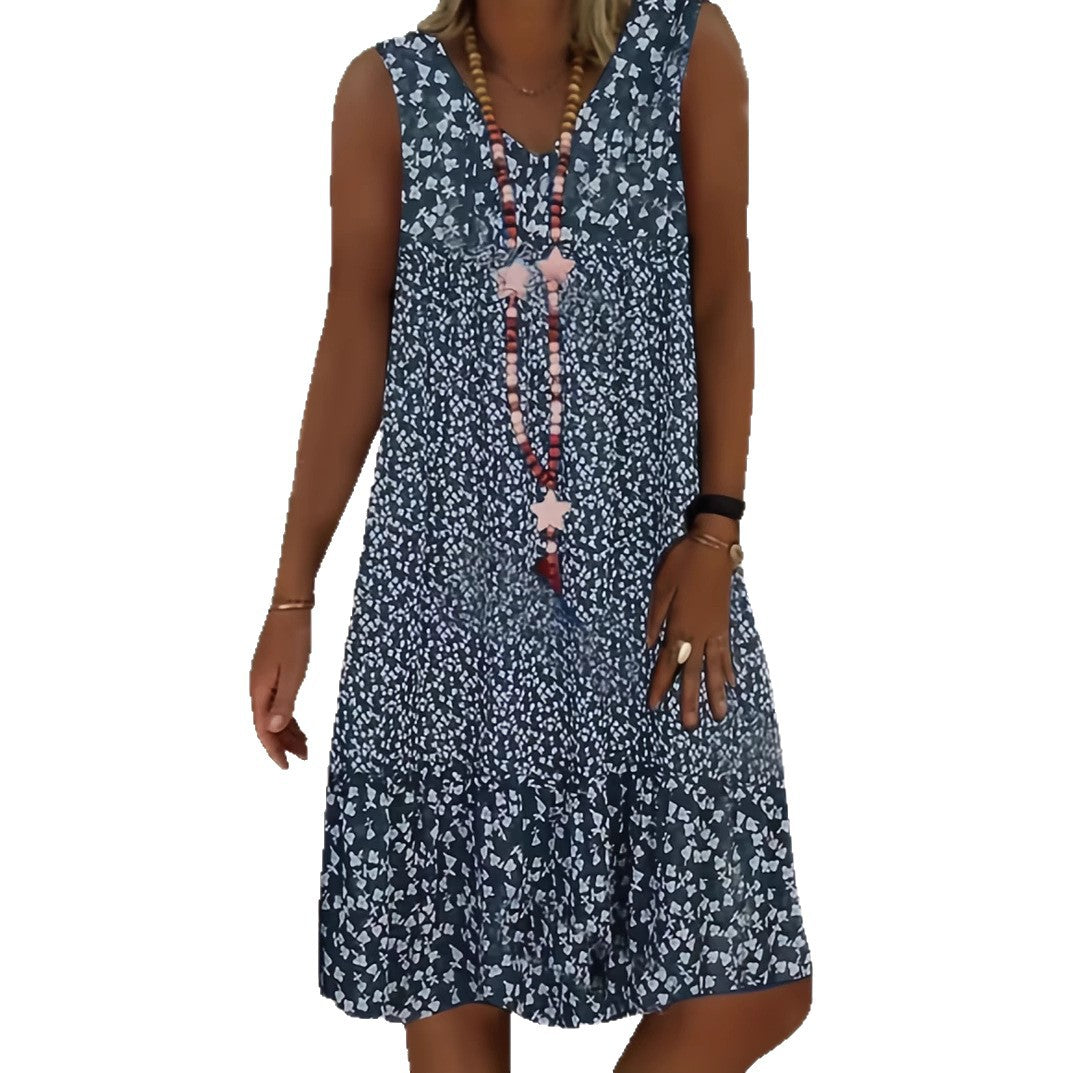 Women's Large Retro Full Body Printed Tape Dress