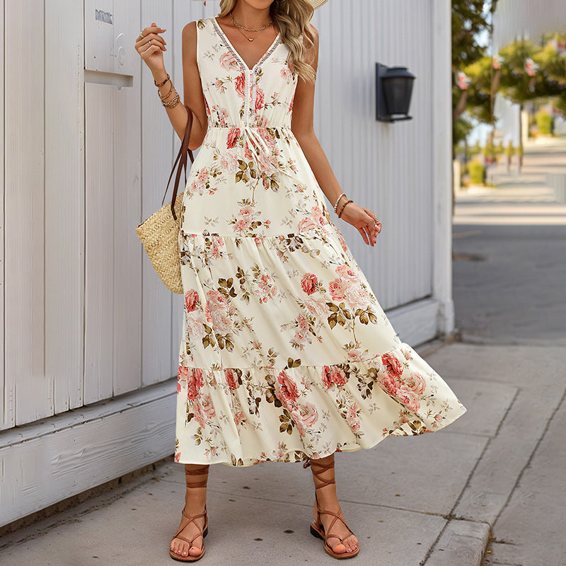 Women's Long Dress Summer Printed Sleeveless Dresses