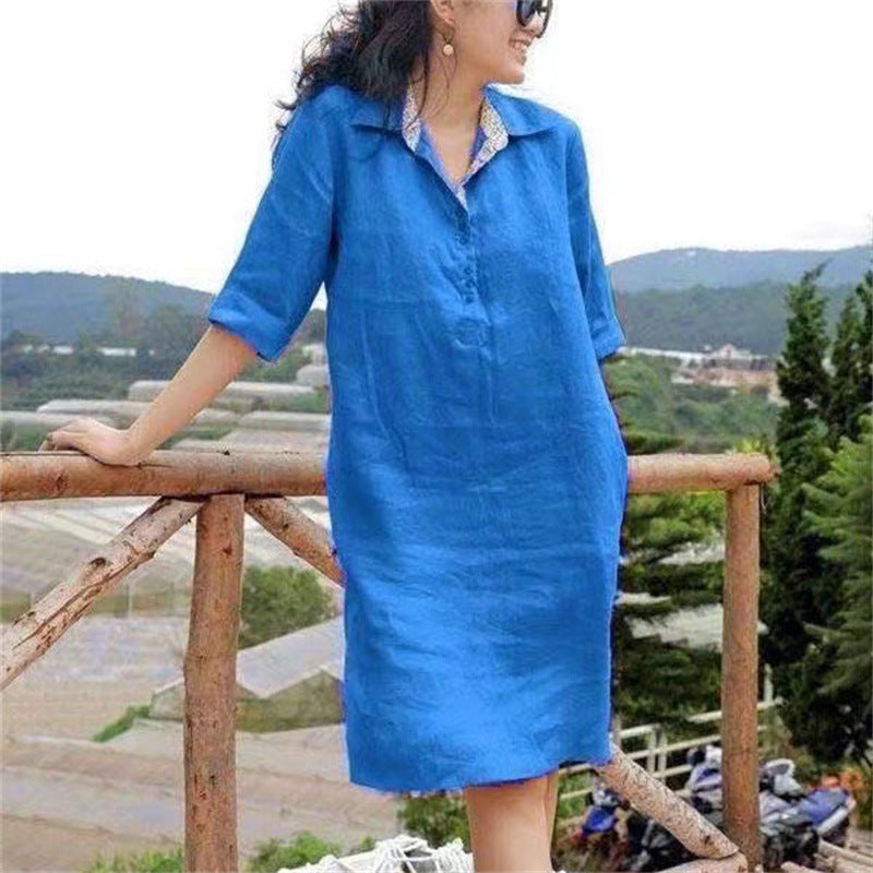Women's Mom Design Sense Niche Loose Mid-length Dresses
