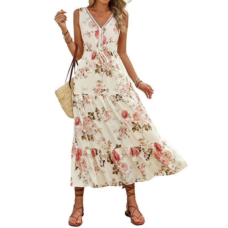 Women's Long Dress Summer Printed Sleeveless Dresses