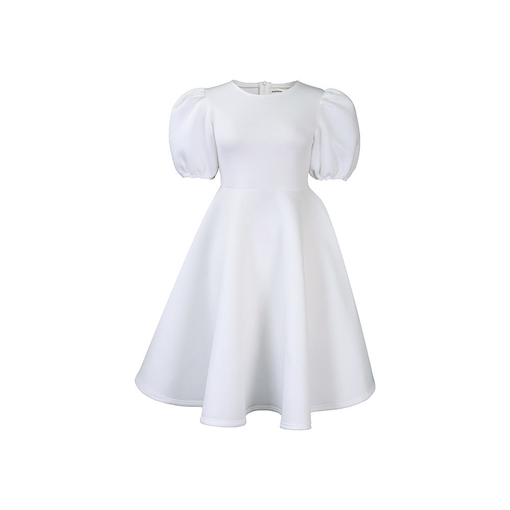 Women's Summer Round Neck Fashion Graceful Puff Sleeve Dresses