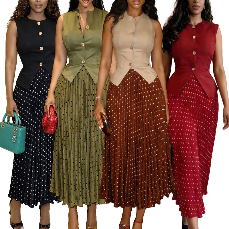 Women's African Wear Summer Elegant Graceful Sleeveless Fashion Casual Suit