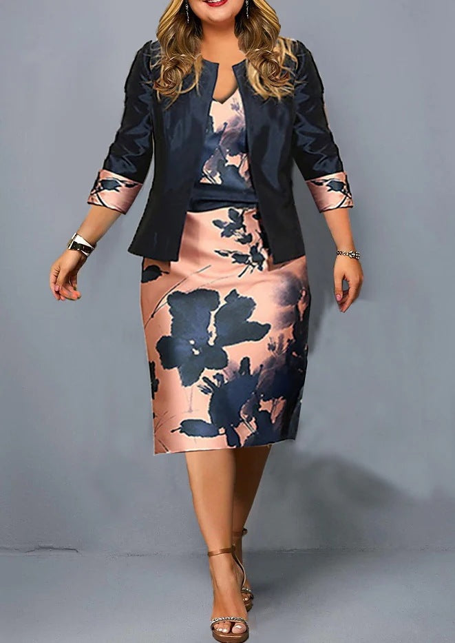 Women's Two Piece Set Three-quarter Sleeve Hip Fashion Casual Suit
