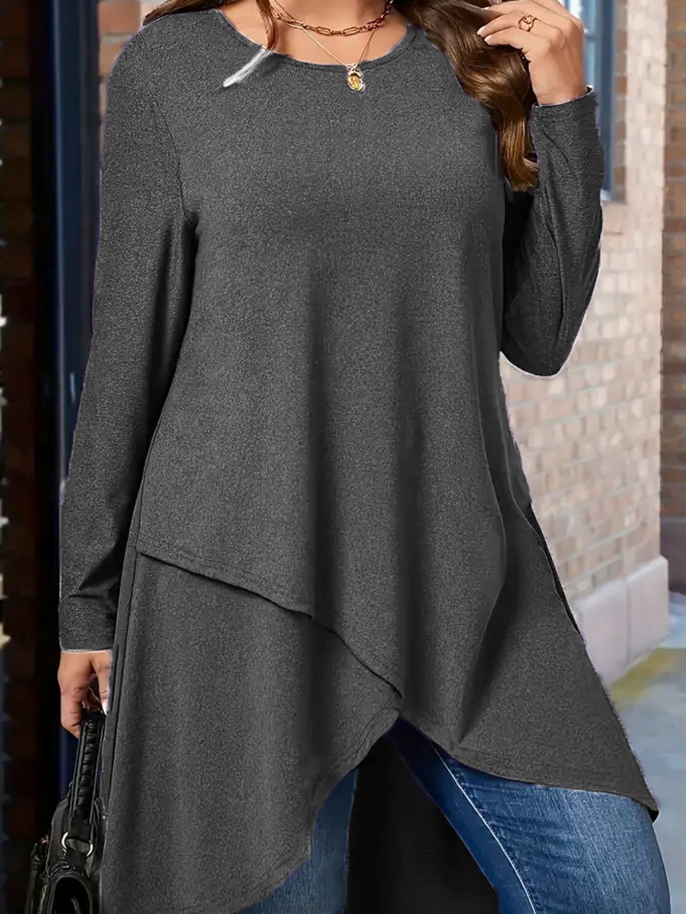 Women's Autumn Daily Casual Loose Long Sleeve Fleece Dress
