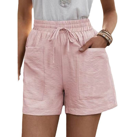 Women's Loose Linen Leisure Pocket Solid Color Pants
