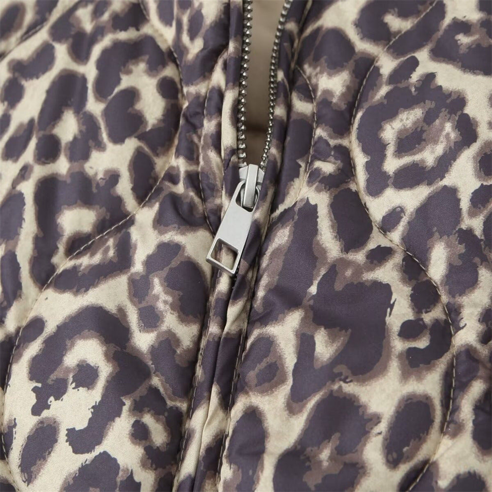 Neck Zipper Diamond Lattice Quilted To Keep Coats