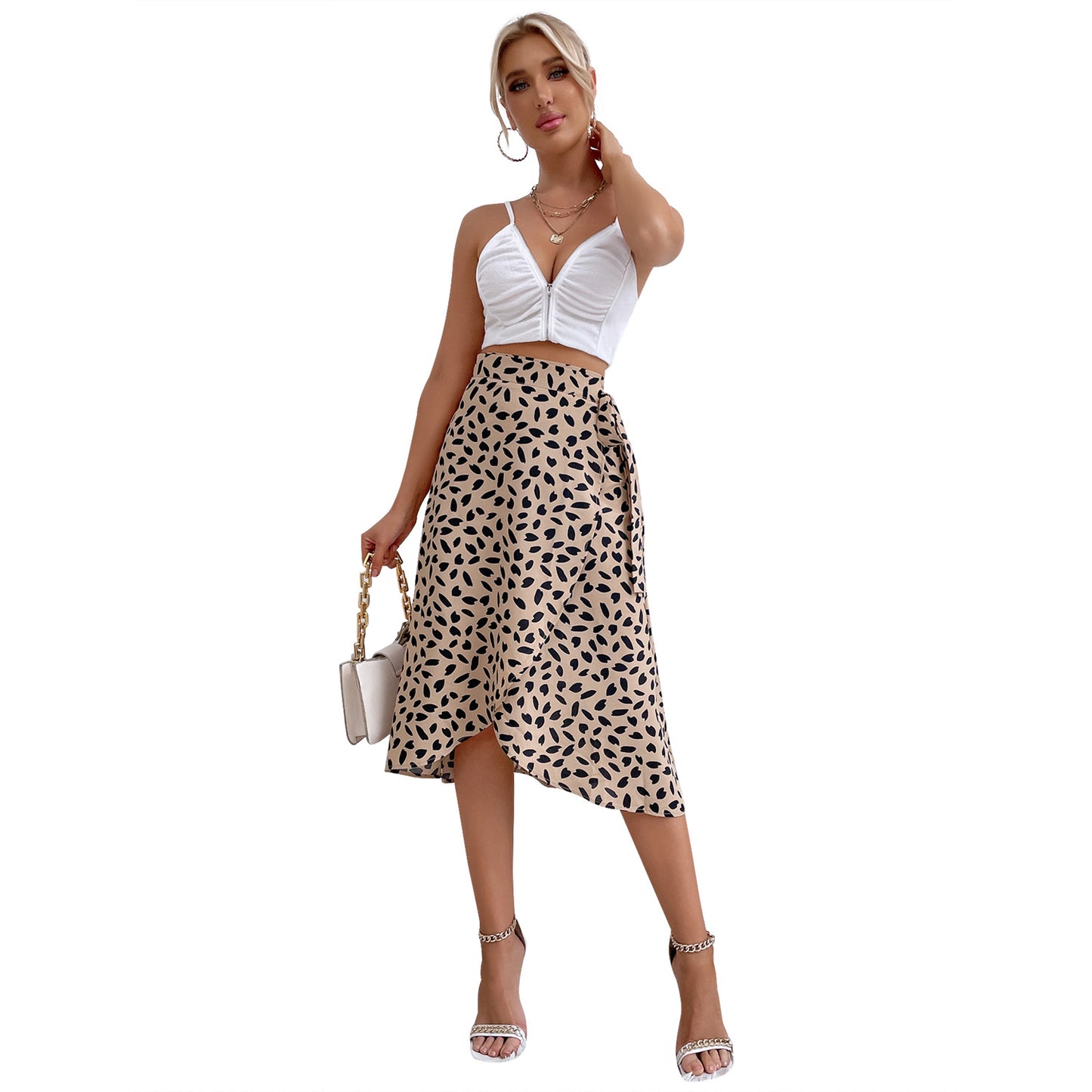 Women's Casual Graceful Polka Dot Floral Print Skirts