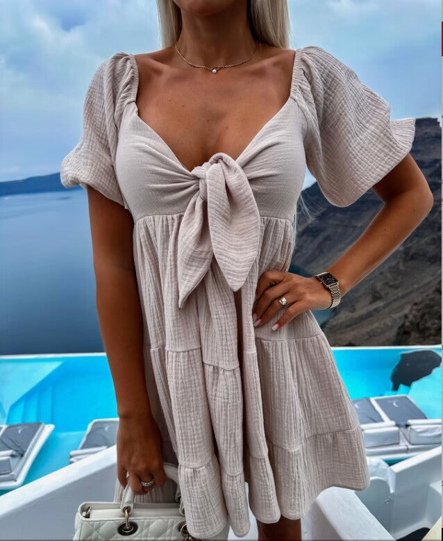 Elegant Glamorous Summer Fashion Tied Sleeve Shorts