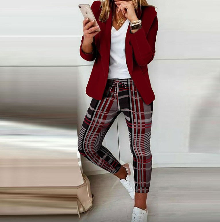 Women's Slouchy Casual Fashion Set Small Suits