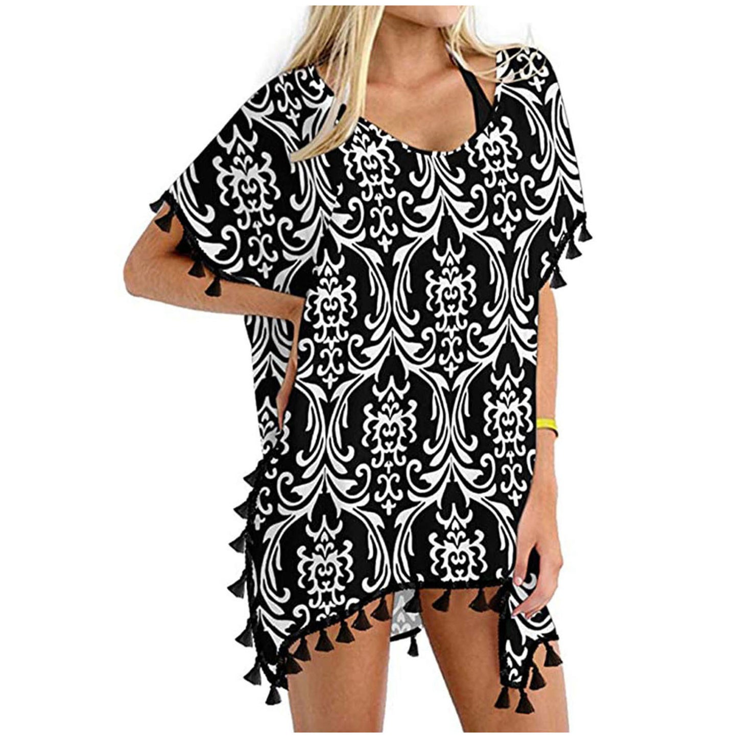 Tassel Small White Ball Chiffon Beach Blouses