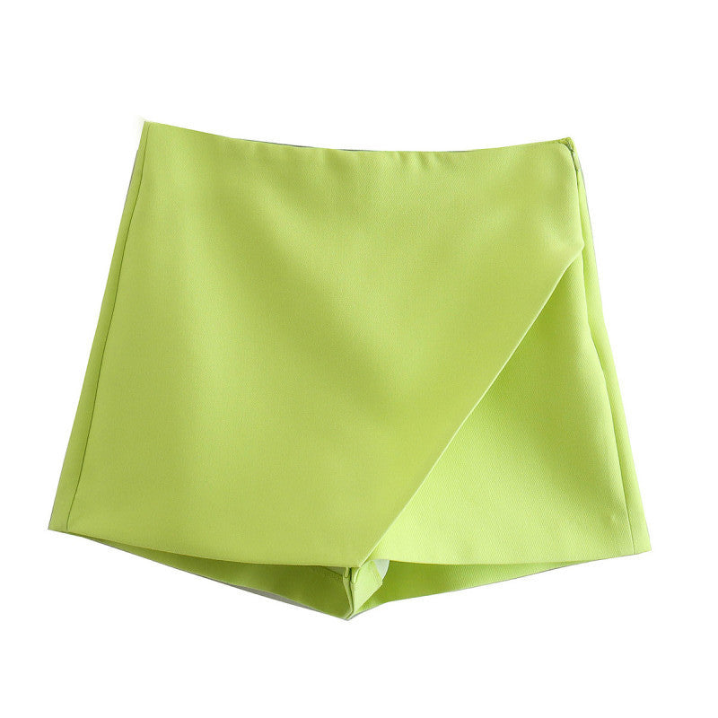 Women's Fashion Solid Color Casual Irregular High Shorts
