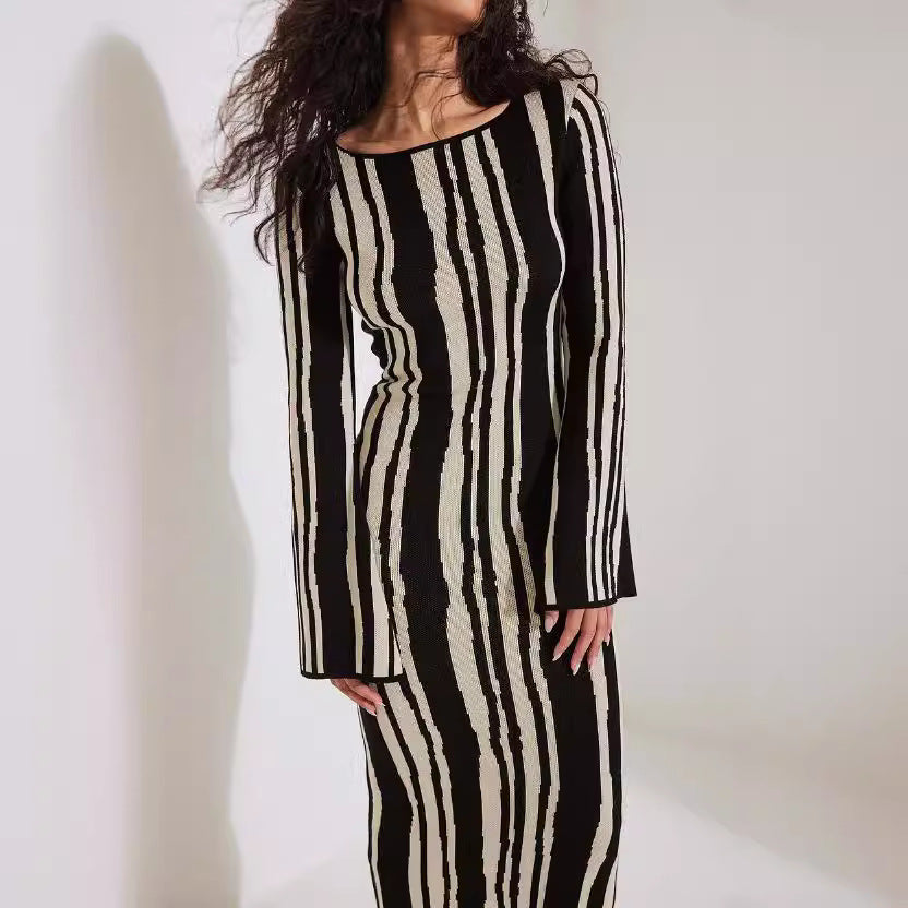 Popular Slim Fit Fashion Printed Dress Dresses