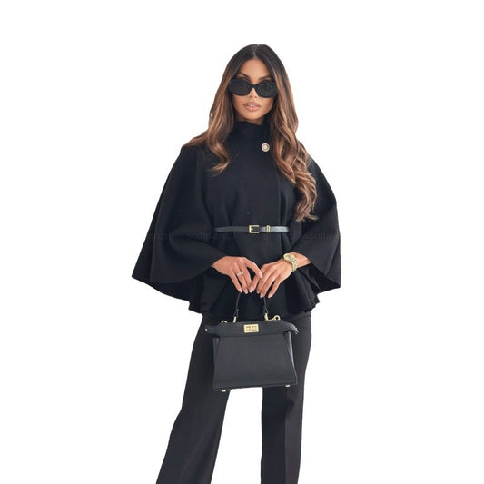 Women's Winter Fashion Solid Color Waist Tight Coats