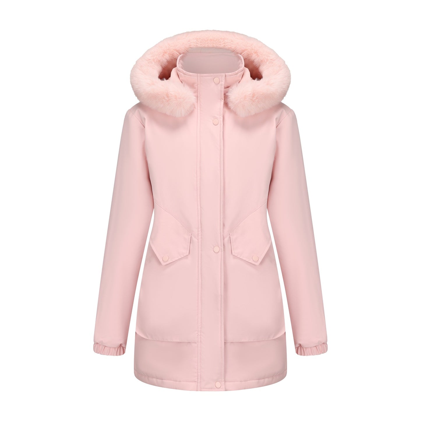 Women's Parka Fleece-lined Korean Style Big Fur Coats