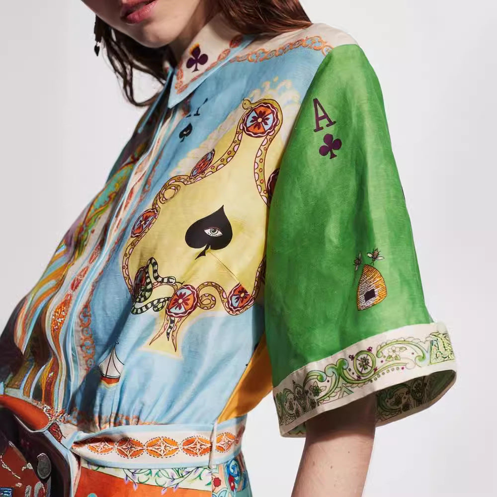 Casual Fashion Printing Shirt Temperament Wild Dresses
