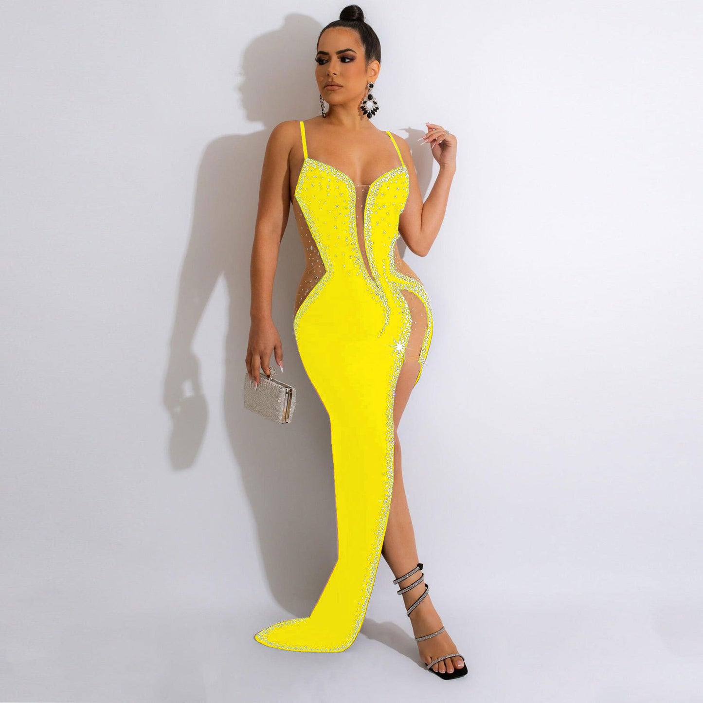 Pretty Classic Sexy Rhinestone Strap Dress Suits