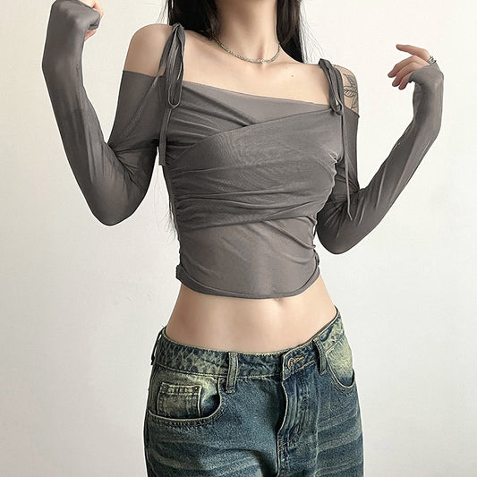 Women's Summer Solid Color Slim Fit Street Fashion Long Blouses