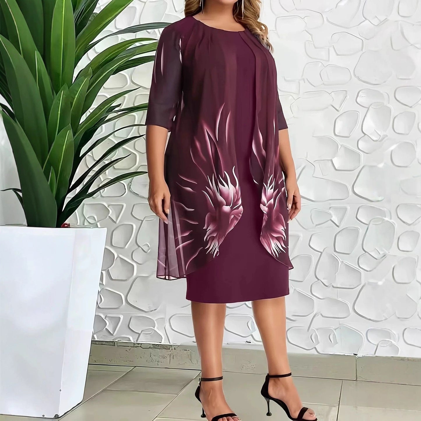 Printed Loose Large Casual Fashion Two-piece Dress