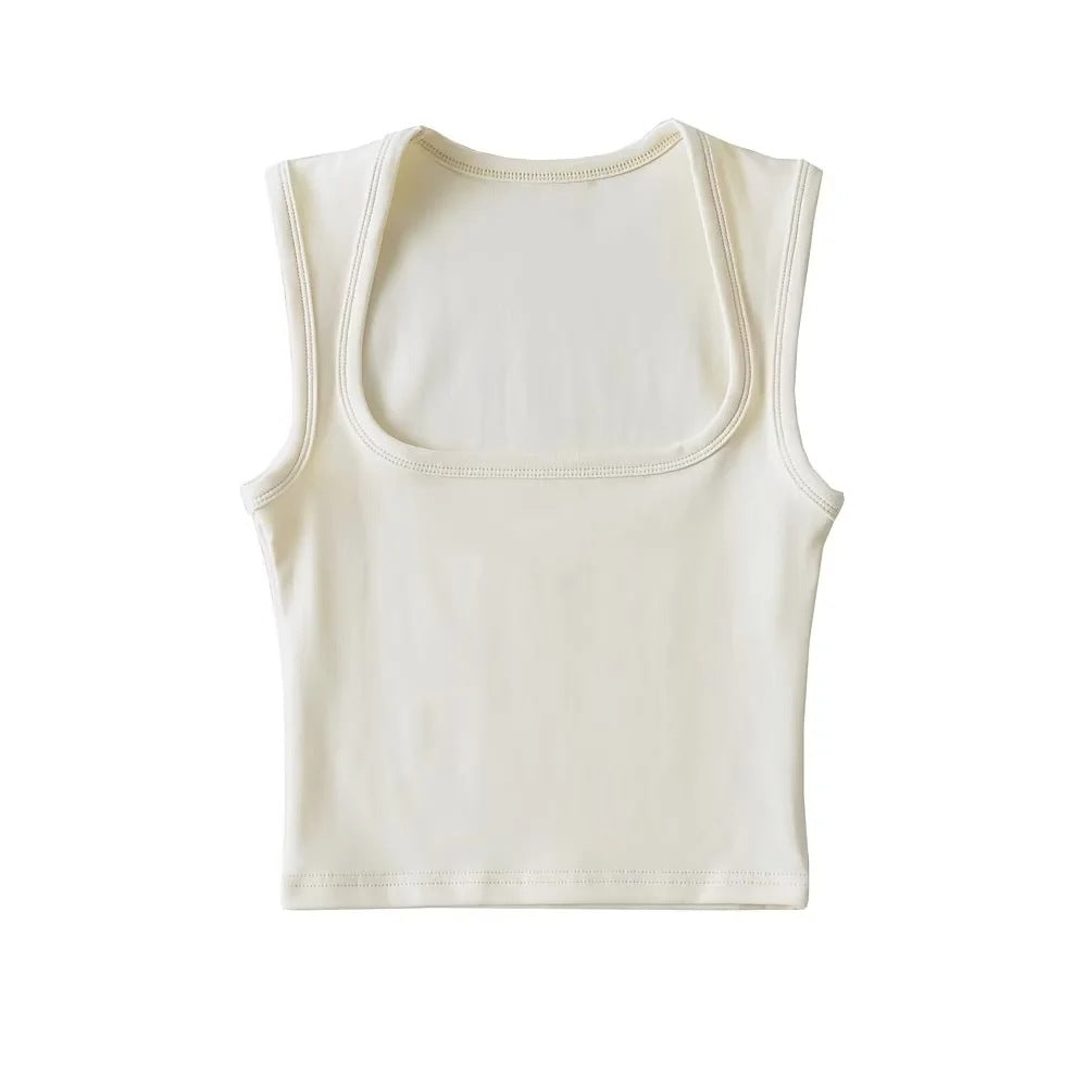 Women's Summer Sexy Deep Square Collar Tight-fitting Tops