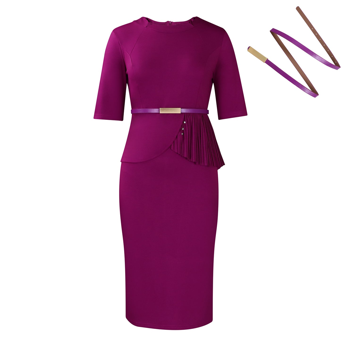 Women's Summer Fashion Solid Color Ol Sheath Dress