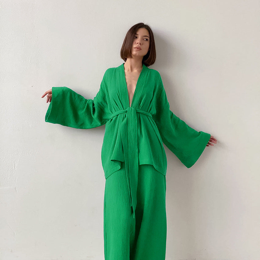 Women's Spring French Style Loose Gauze Shirt Suits