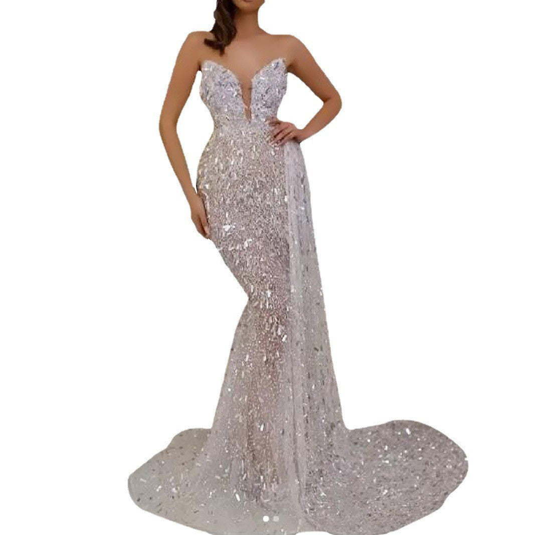 Women's Sexy Hot Sier Strap Long Dress Wedding Dresses