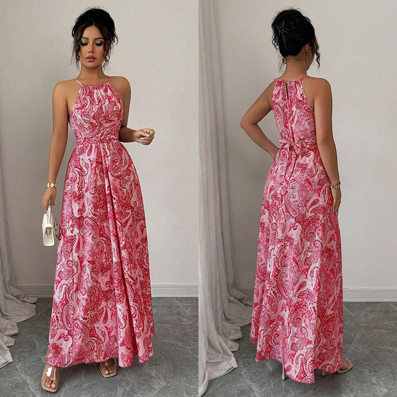 Style Backless Slip Waist Slim Fit Lady Temperament Dress
