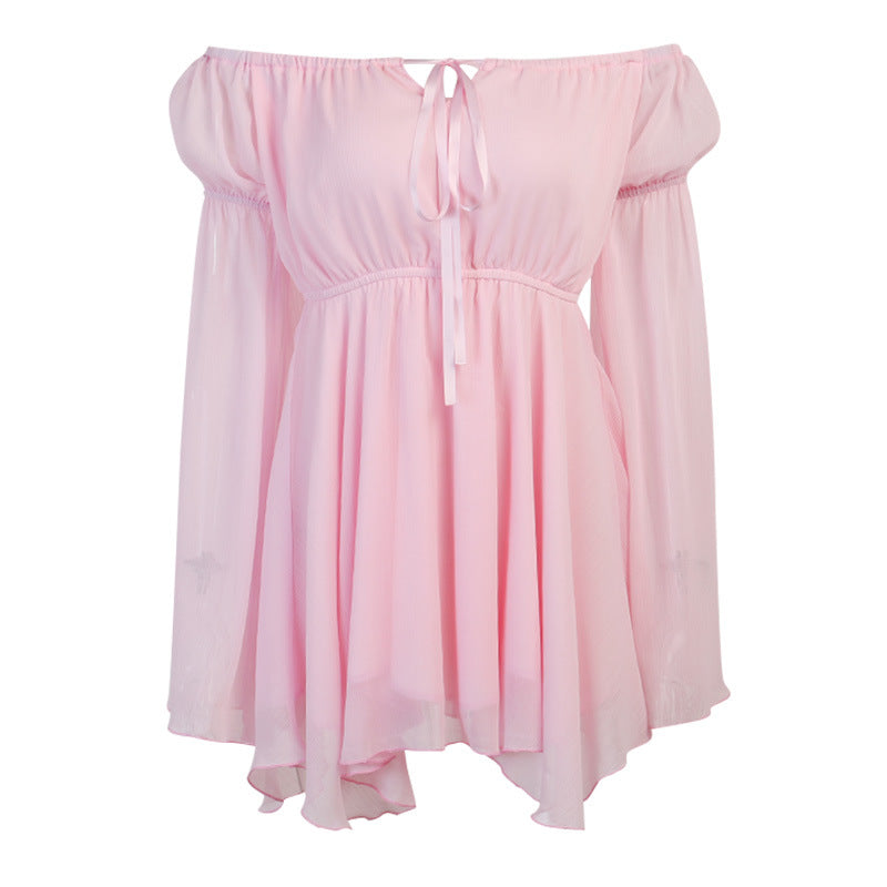 Women's Flared Sleeve Dress Spring Sexy Temperament Suits